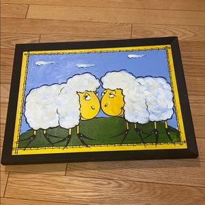 COPY - Sheeps painting with black frame